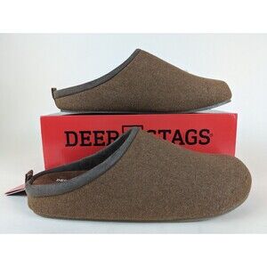 Deer Stags Slippers Mens 12 Slipperooz Unbound Mule Brown Felt Slip On Shoes NWB